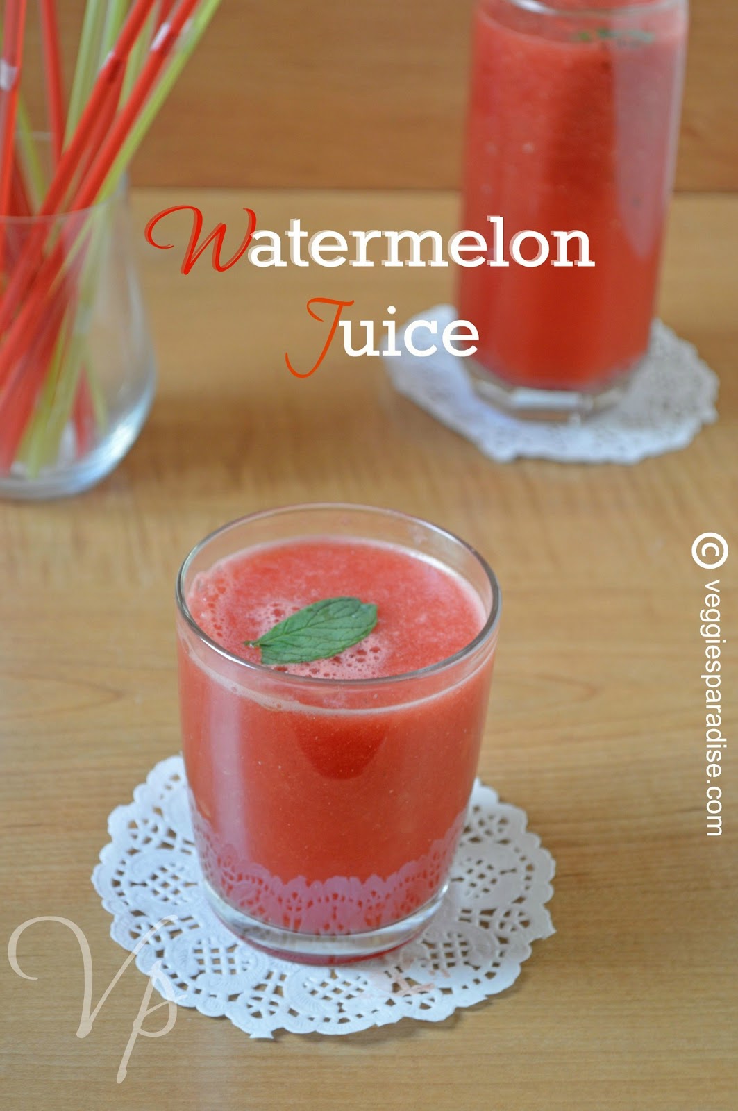 Fresh Watermelon Juice Summer Drink Recipes