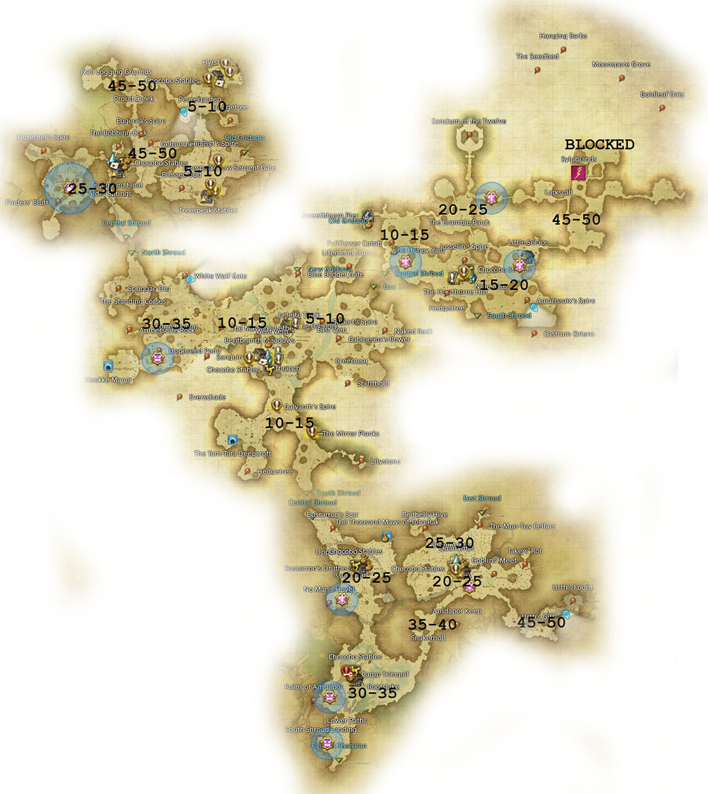 FF14 The Black Shroud Map