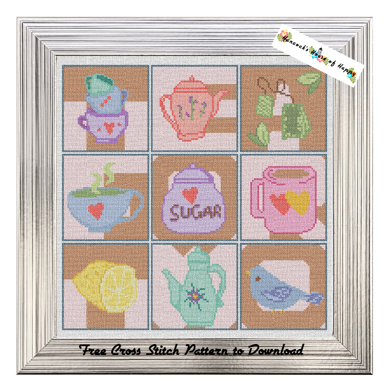 hancock's house of happy It's Time for Tea! Five New Free Cross Stitch