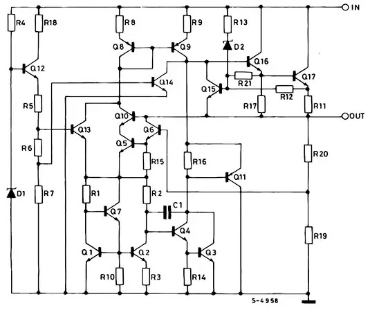 Internal circuit diagram of 7805 Internal circuit diagram of 7805