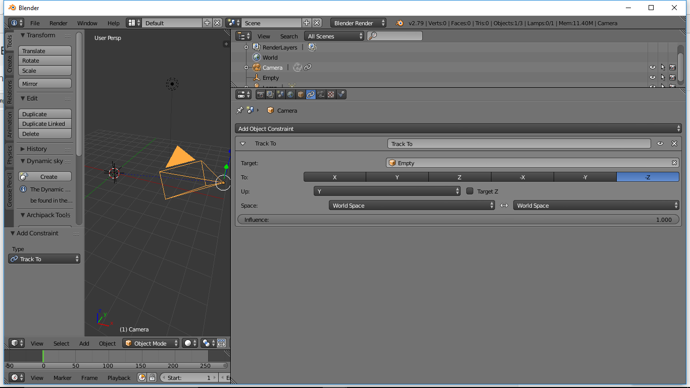 How To Target Camera & Rotate Around Object in Blender