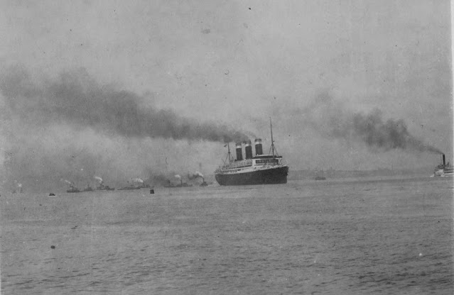 Photograph of a ship at sea