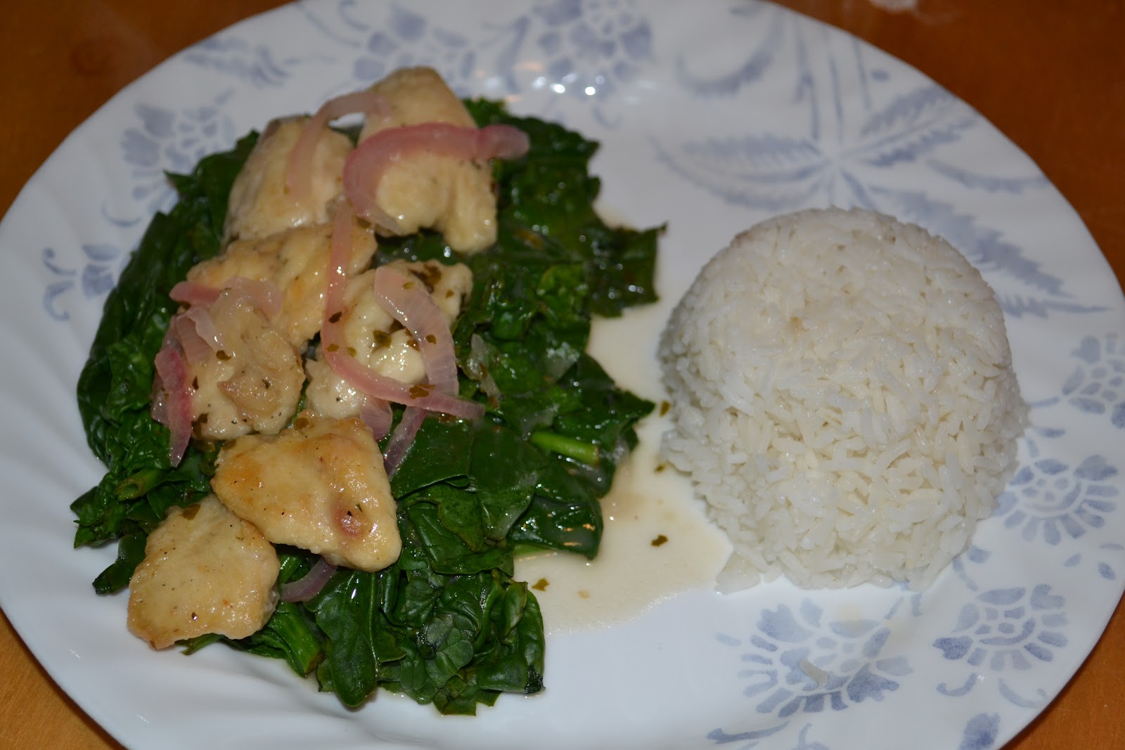 Mom's Fridge Rustic LemonOnion Chicken with Spinach