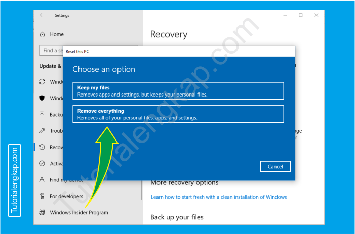 5 tutorialengkap Cara reset windows 10 untuk mengembalikan ke pengaturan default