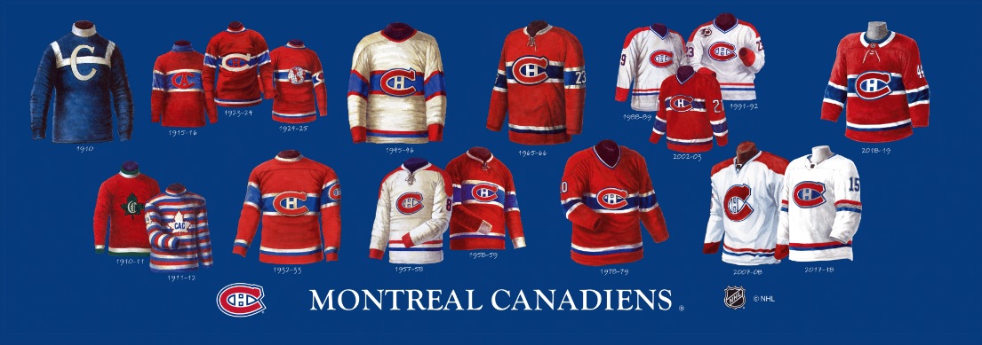 Heritage Uniforms and Jerseys and Stadiums - NFL, MLB, NHL, NBA, NCAA, US  Colleges: Montreal Canadiens - Franchise, Team, Arena and Uniform History