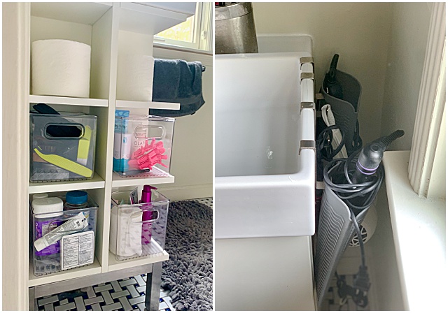 My Small Bathroom Under Sink Organization - use of walls and