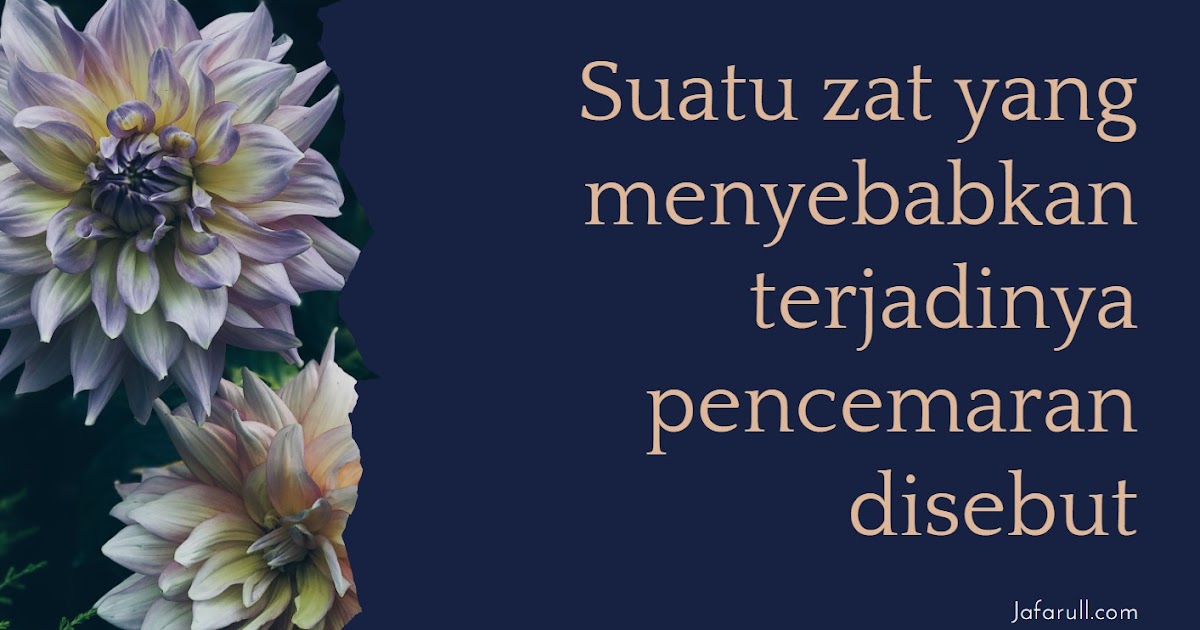 Suatu Zat Yang Menyebabkan Terjadinya Pencemaran Disebut Jafarull Suatu Zat Yang Menyebabkan Terjadinya Pencemaran Disebut Jafarull
