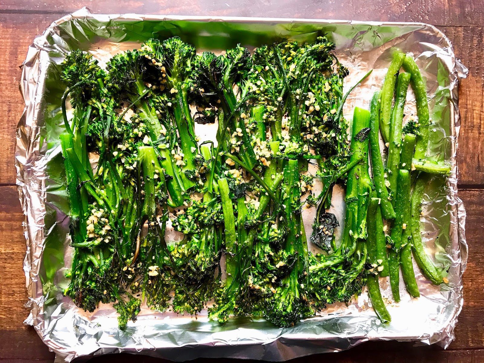 Roasted Garlic Broccolini and Green Beans