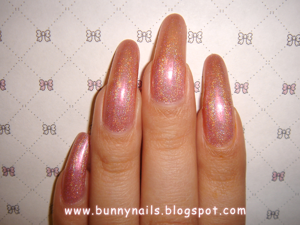 Bunny Nails Sally Hansen Blush Diamond Holographic