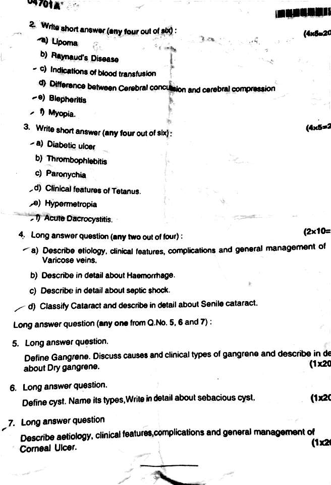 The Ultimate Medical Student Helper Surgery Muhs Question Paper