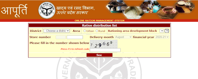 List of Ration Card Holders for Ration Distribution