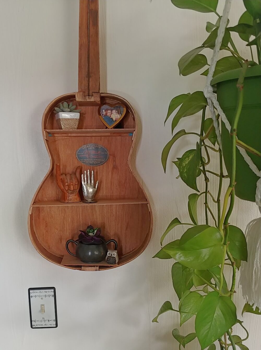 Upcycled Guitar Shelf 7 Days of Thrift Shop Flips Day One! Little Vintage Cottage