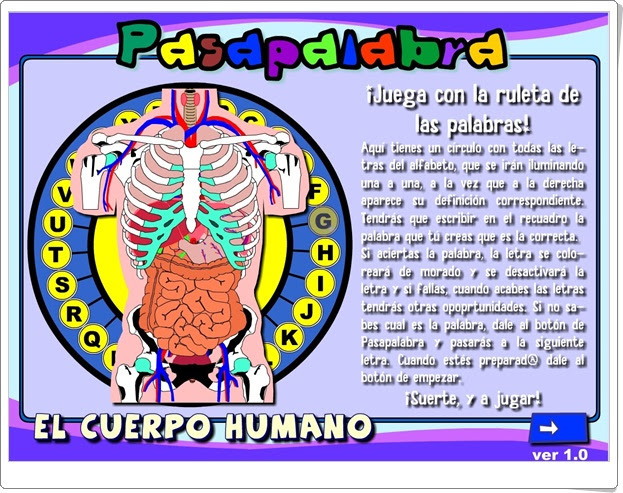 Pasapalabra "El cuerpo humano" (Ciencias Naturales de Secundaria)