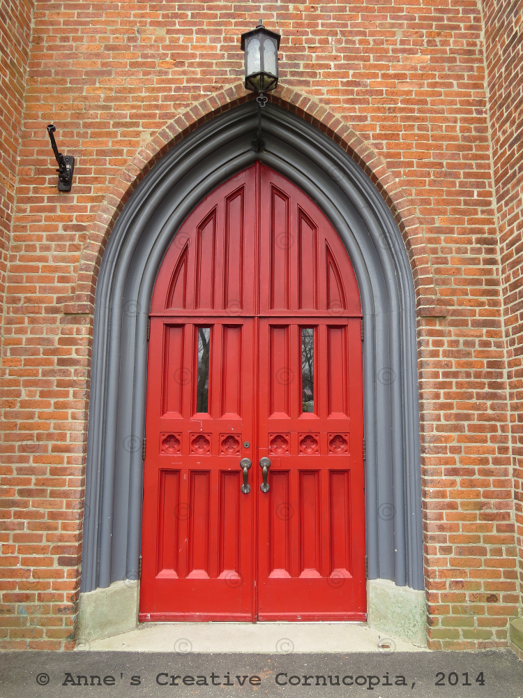 Anne's Creative Cornucopia Red Gothic Arch Doors Photographs