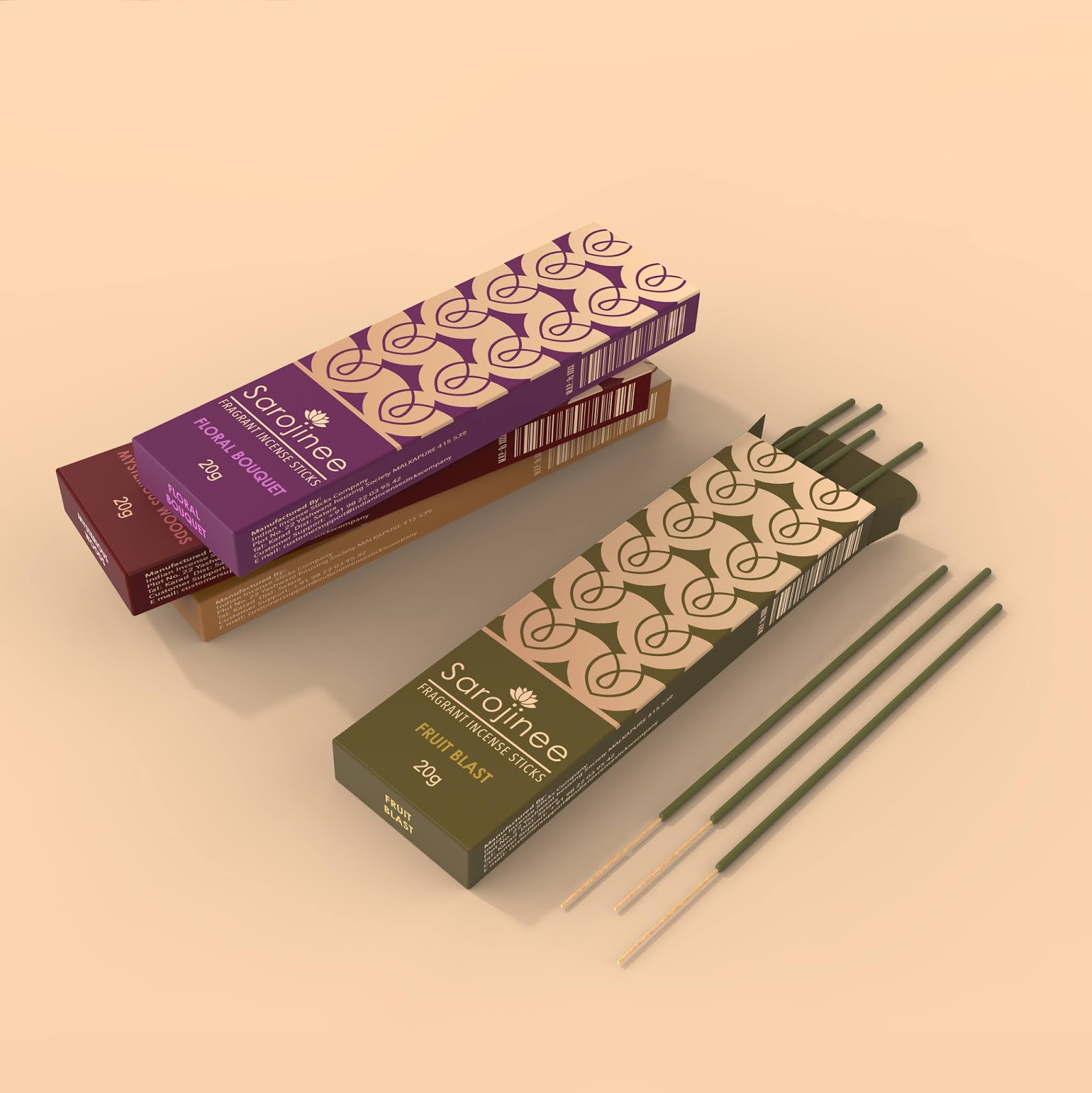 Sarojinee Incense Sticks Packaging Of The World