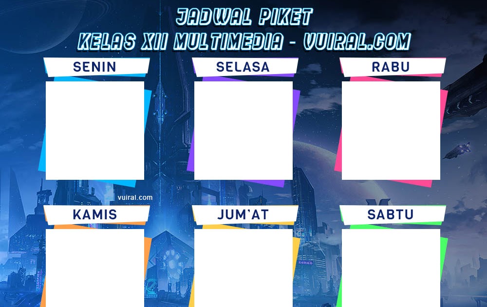 Download Template Desain Jadwal Piket Kelas Kreatif Dan Aesthetic Vuiral
