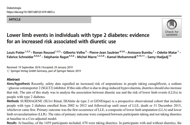 asociación de diabetes con autoamputación