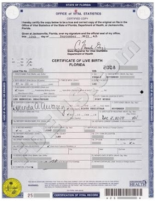 Examples Of Best Certificate: Birth Certificate Florida Examples Of Best Certificate: Birth Certificate Florida