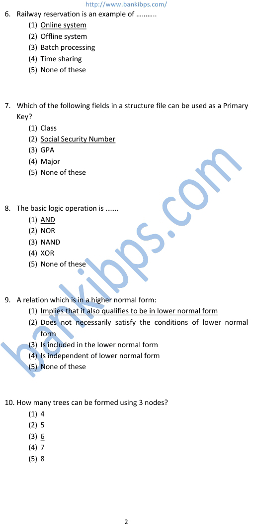 IT Aptitude Questions : Software MCQ Questions