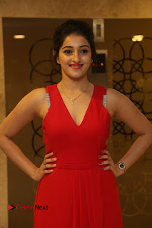 Mouryani in a Red Deep neck Spicy Sleevless Red Gown at Intlo Deyyam Nakem Bhayam Trailer Launch
