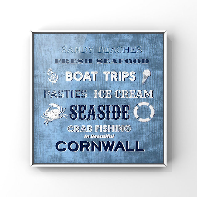 retro sign beautiful Cornwall text art by Mark Taylor