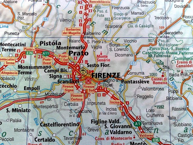 Road map Florence region