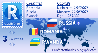 The three 'R' countries are Romania, Russia, and Rwanda.