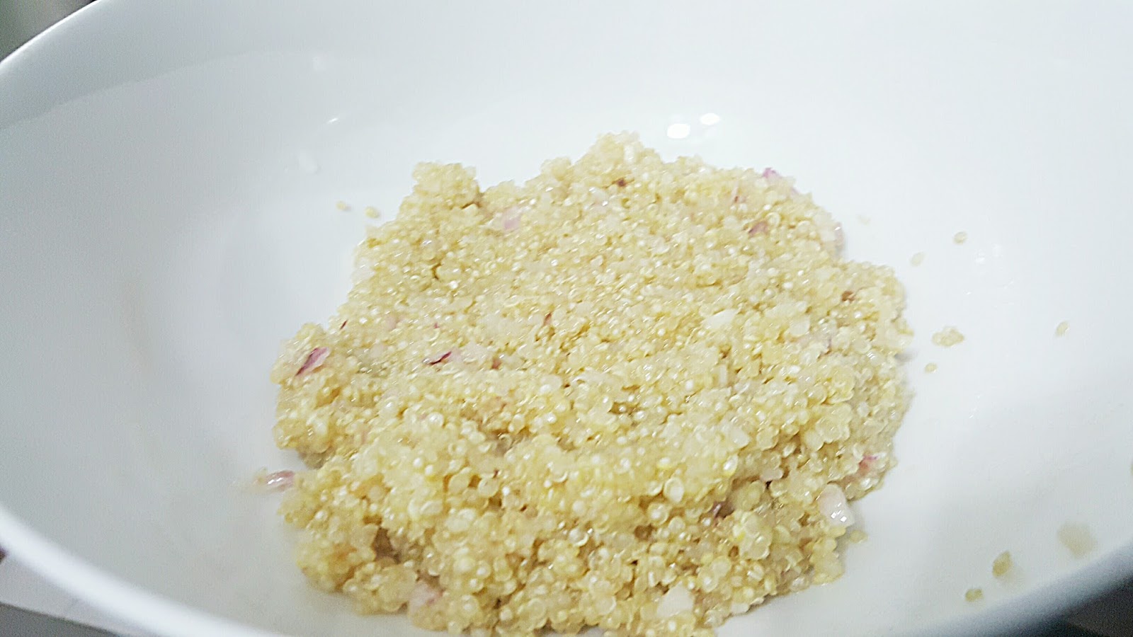 Life can be simple Quinoa Bowl with Roast Pork Belly, Brussel Sprouts