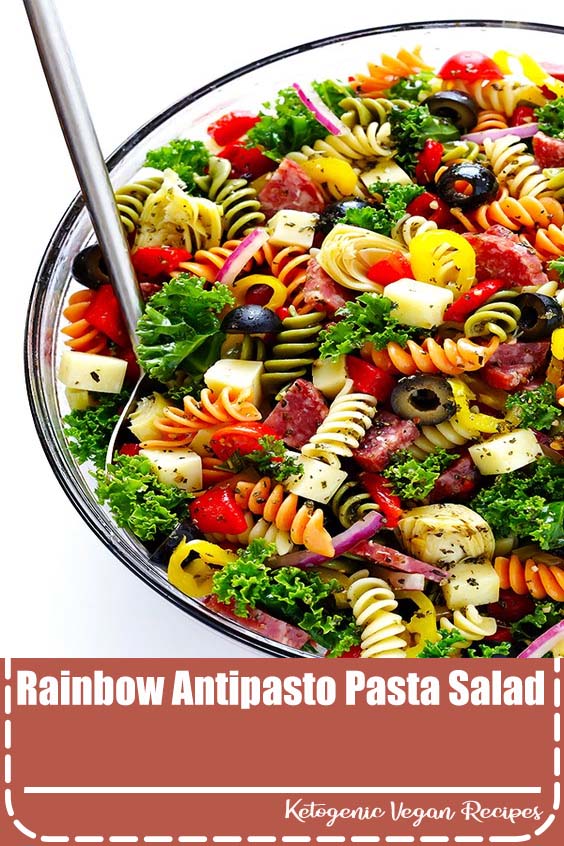 Rainbow Antipasto Pasta Salad Dinner Recipes Chicken Healthy Low Carb