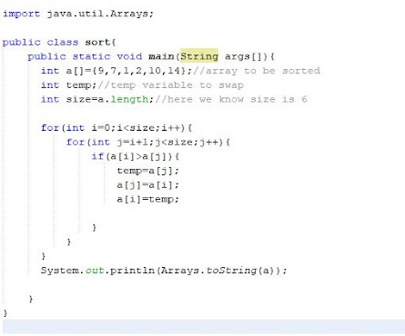Sort an Array Using Java