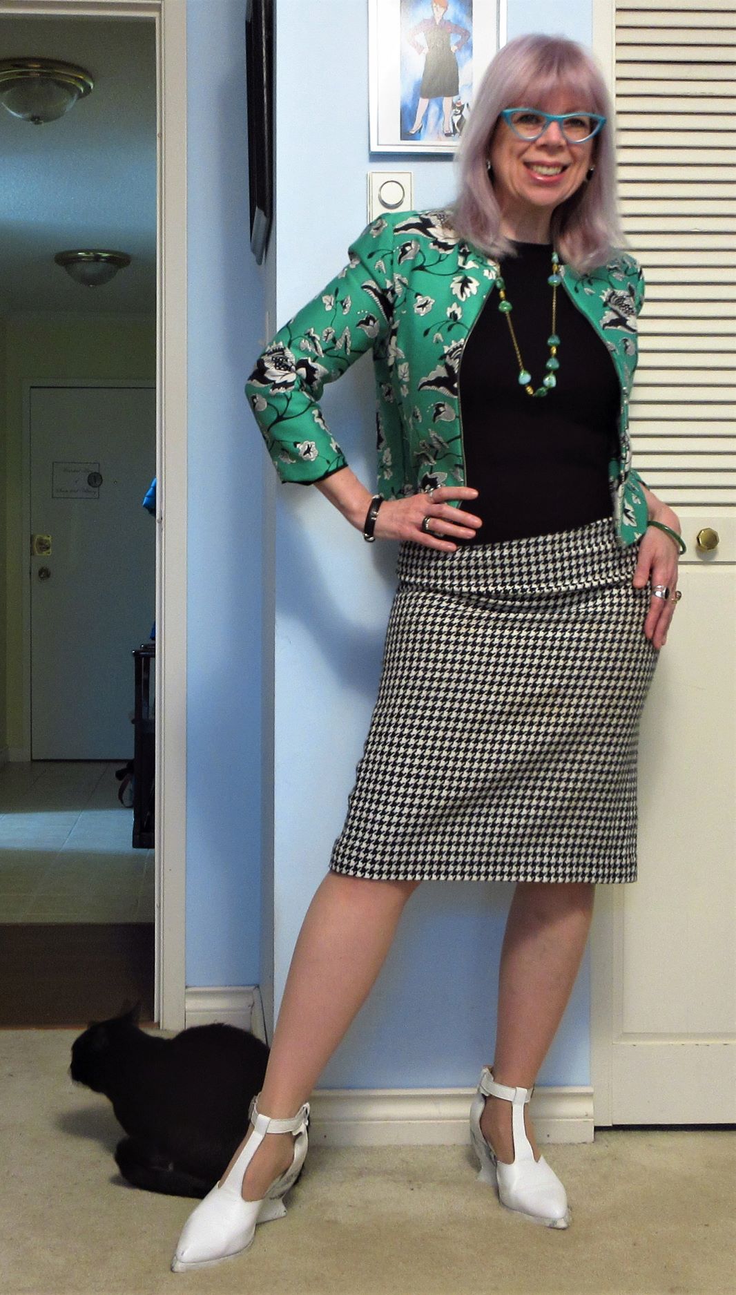 Ephemera: Pattern-Mixed Bomber and the Perfect Houndstooth Pencil Skirt ...