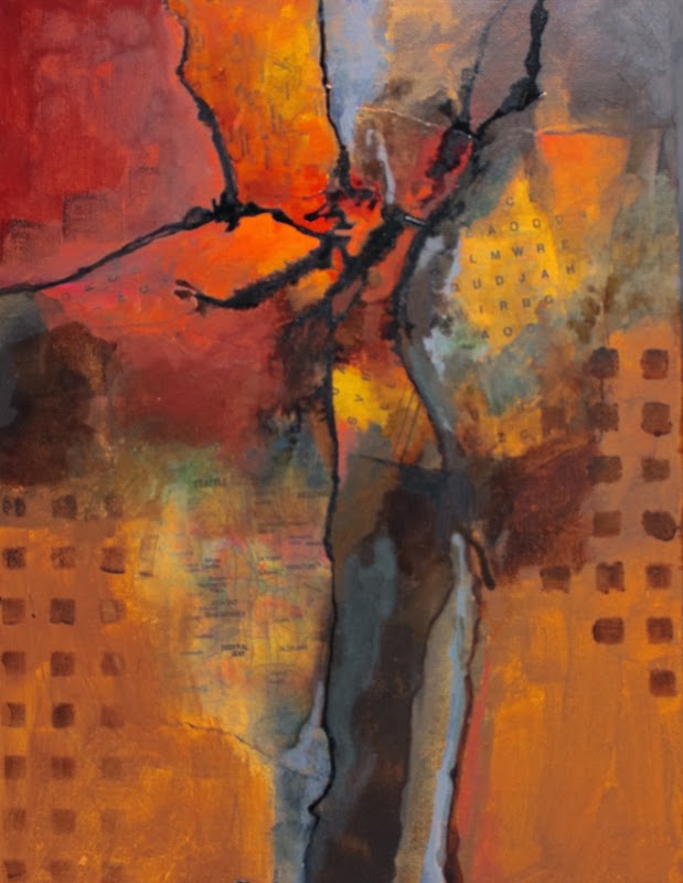 Contemporary Artists of Colorado "Internal Logic" mixed media abstract