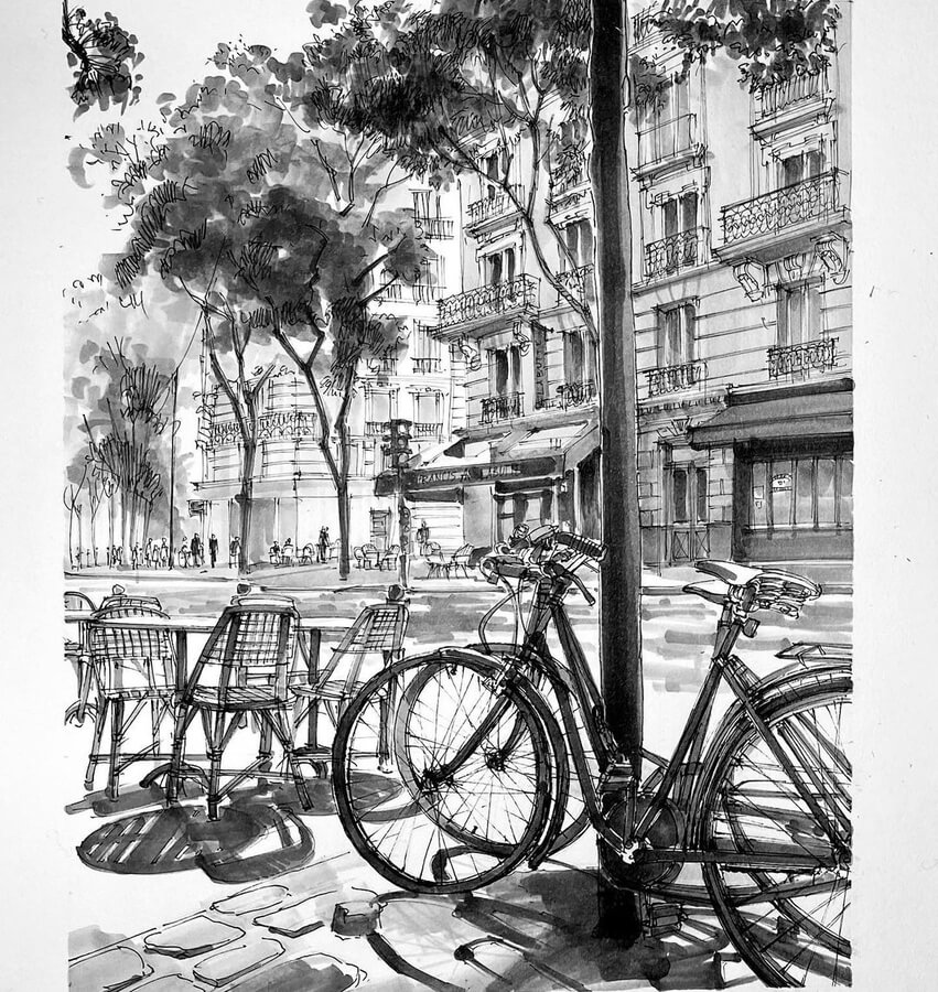 09-Bicycle-Paris-street-scene-Stephen-Travers-www-designstack-co