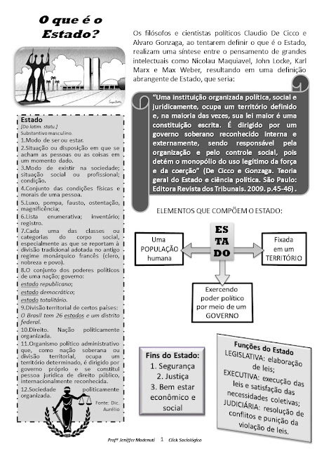 resumo política conceito de Estado click sociológico