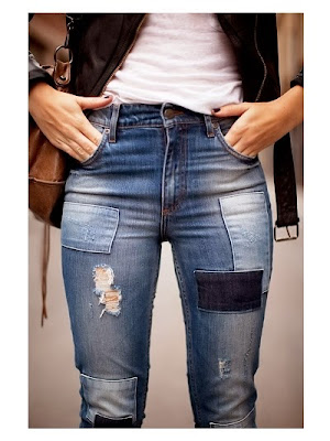 Fotos modelos diferentes jeans Patchwork