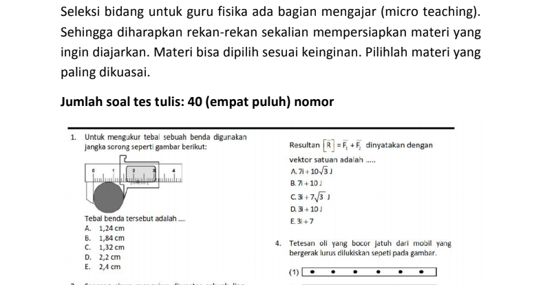 Materi Soal Skb Guru Fisika Cpns 2020 Seleksi Kompetensi Bidang Antapedia Com