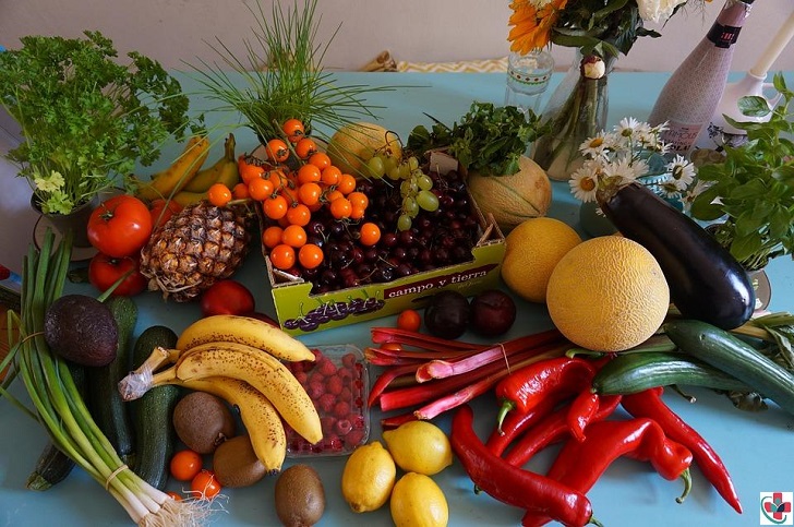 Healthy vegetables and fruits