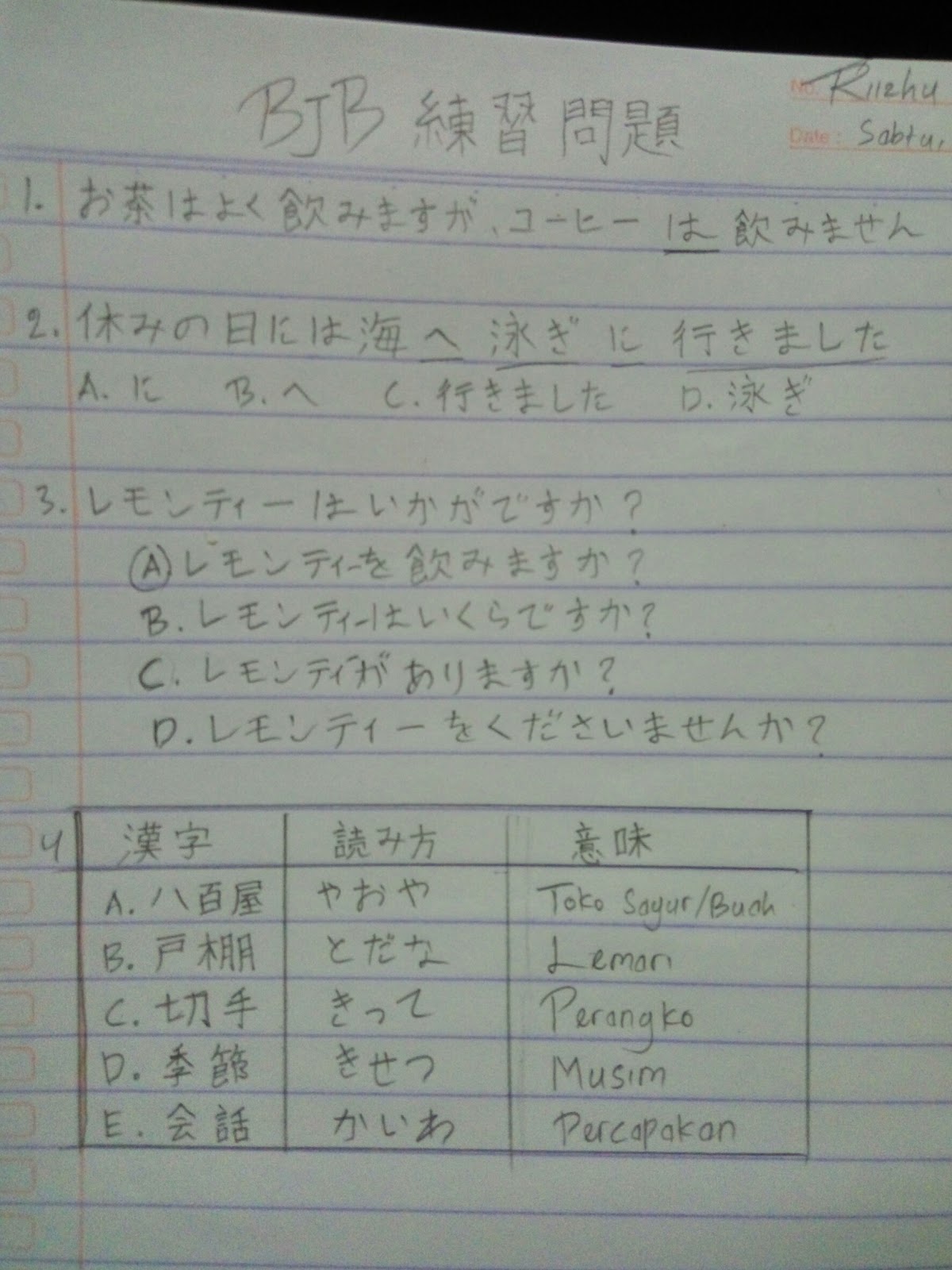 Soal Bahasa Jepang Kelas 12 Dan Jawabannya Revisi Sekolah