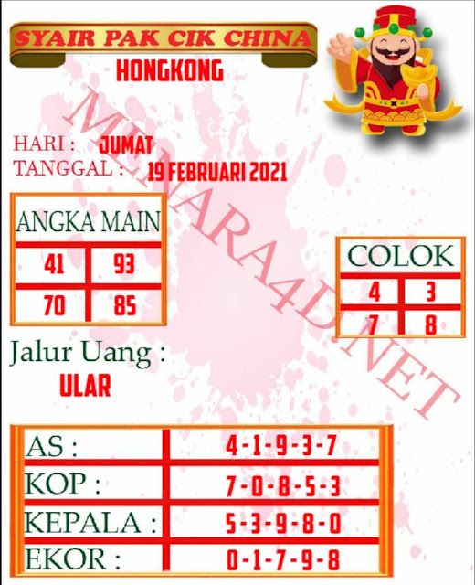 25 Prediksi bocoran hk 19 februari 2021
