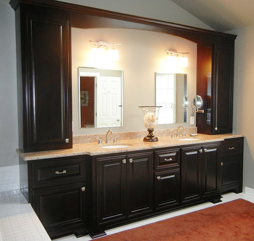 BB Custom Designs Before & After Dark Stained Wood Makes for Vanity Fair