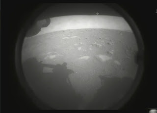 NASA rover Perseverance following its landing on Mars, per NASA.