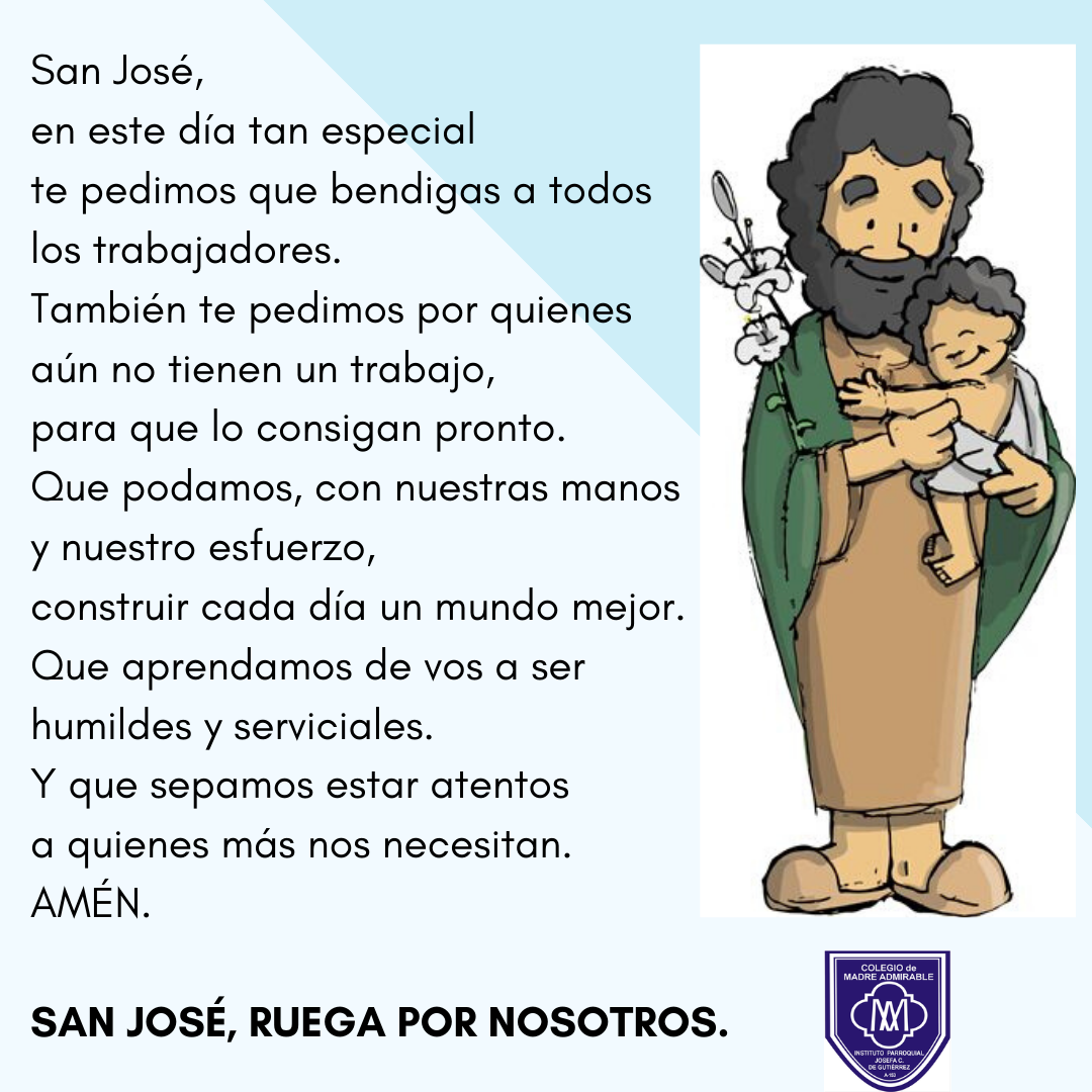 Catequesis de Madre Admirable 1° DE MAYO SAN JOSÉ OBRERO