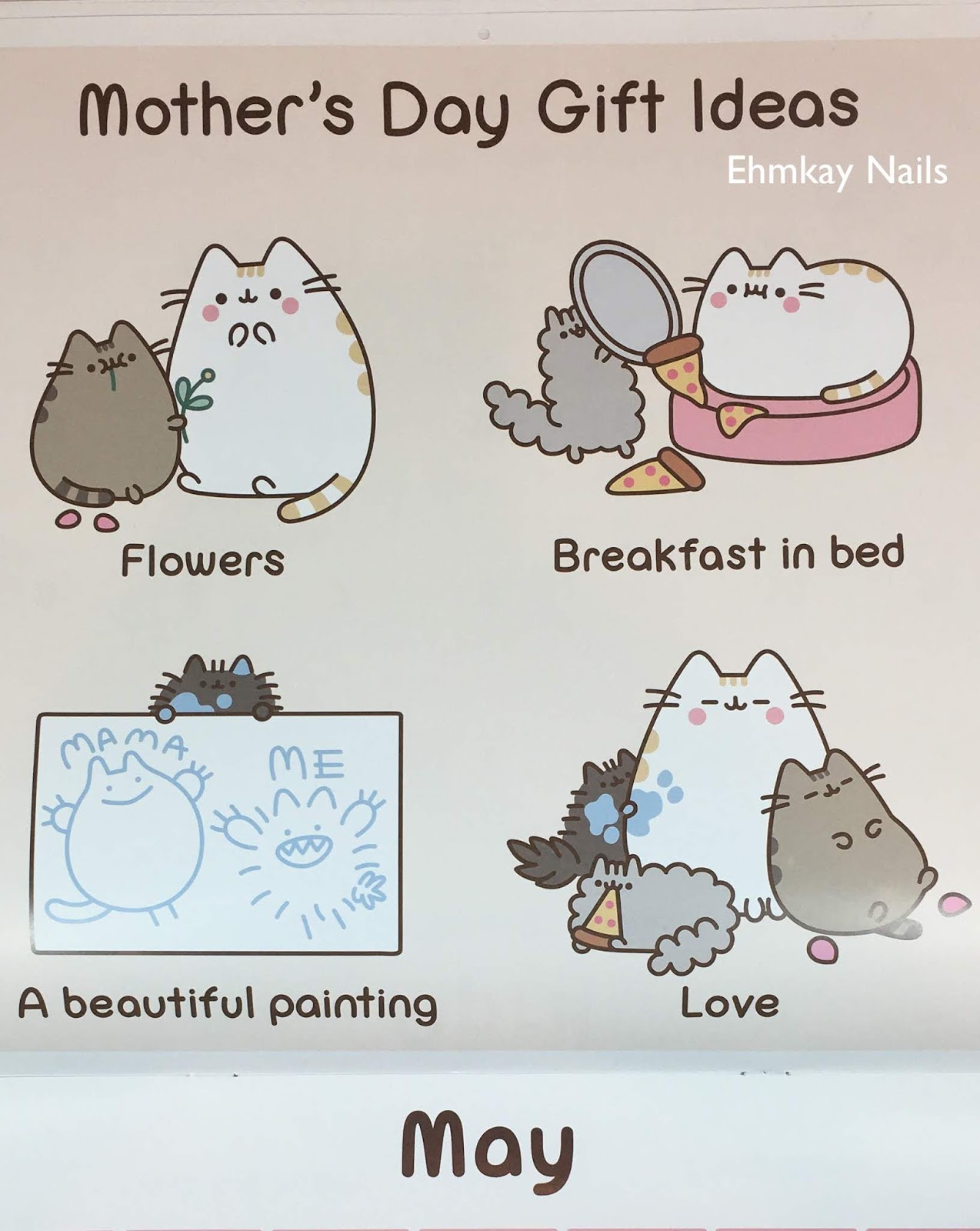 Pusheen Calendar Series Mother s Day Nail Art