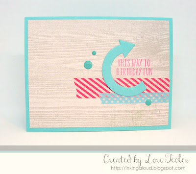 This Way to Birthday Fun card-designed by Lori Tecler/Inking Aloud-stamps and dies from Avery Elle This Way to Birthday Fun card-designed by Lori Tecler/Inking Aloud-stamps and dies from Avery Elle