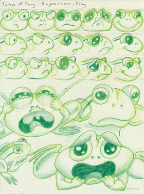 illustration grenouille crayon de couleur
