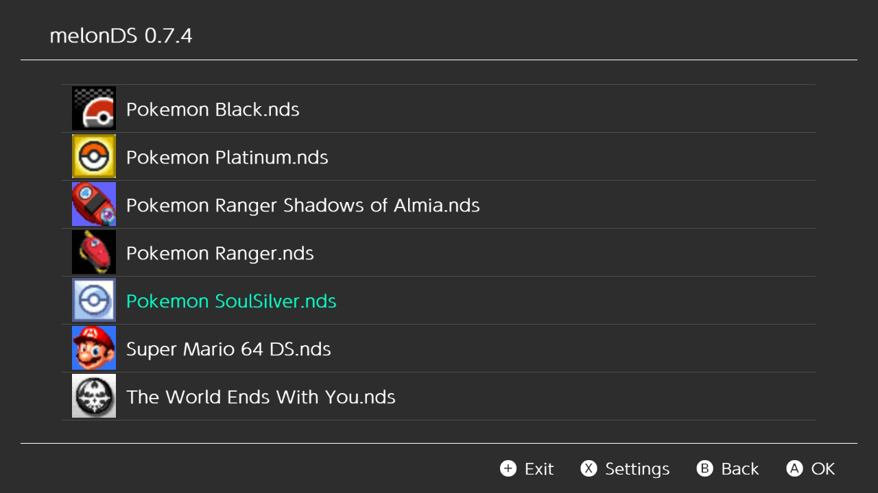 ニンテンドースイッチ NDSエミュレーター(melonDS)