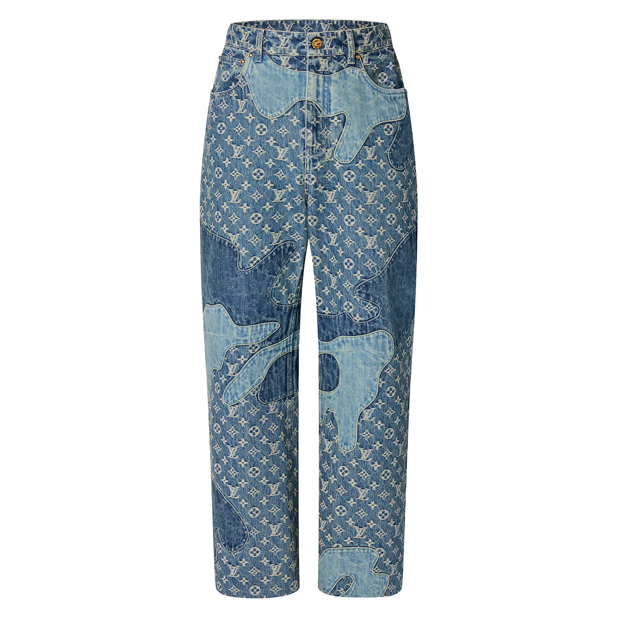 Louis Vuitton X Nigo Monogram Patchwork Denim Pants $2,630