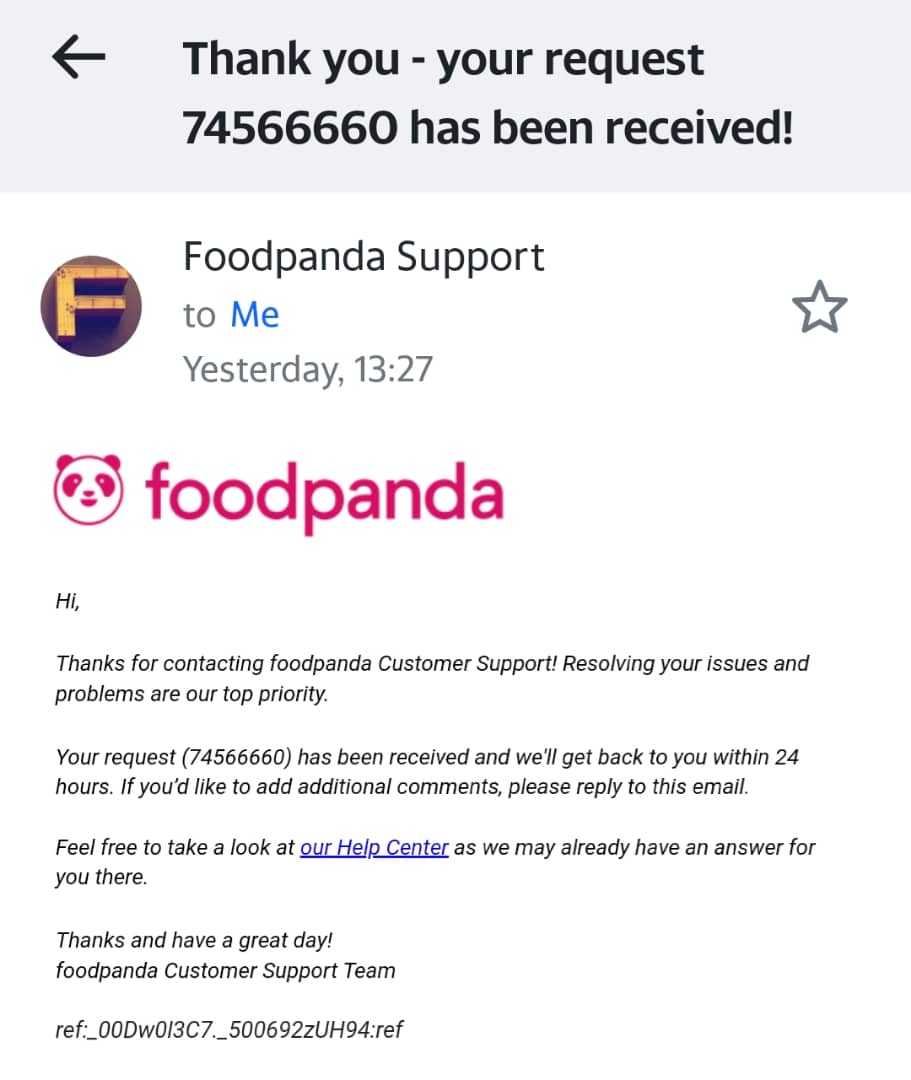 Akhirnya Dapat Duit Refund Dari FoodPanda