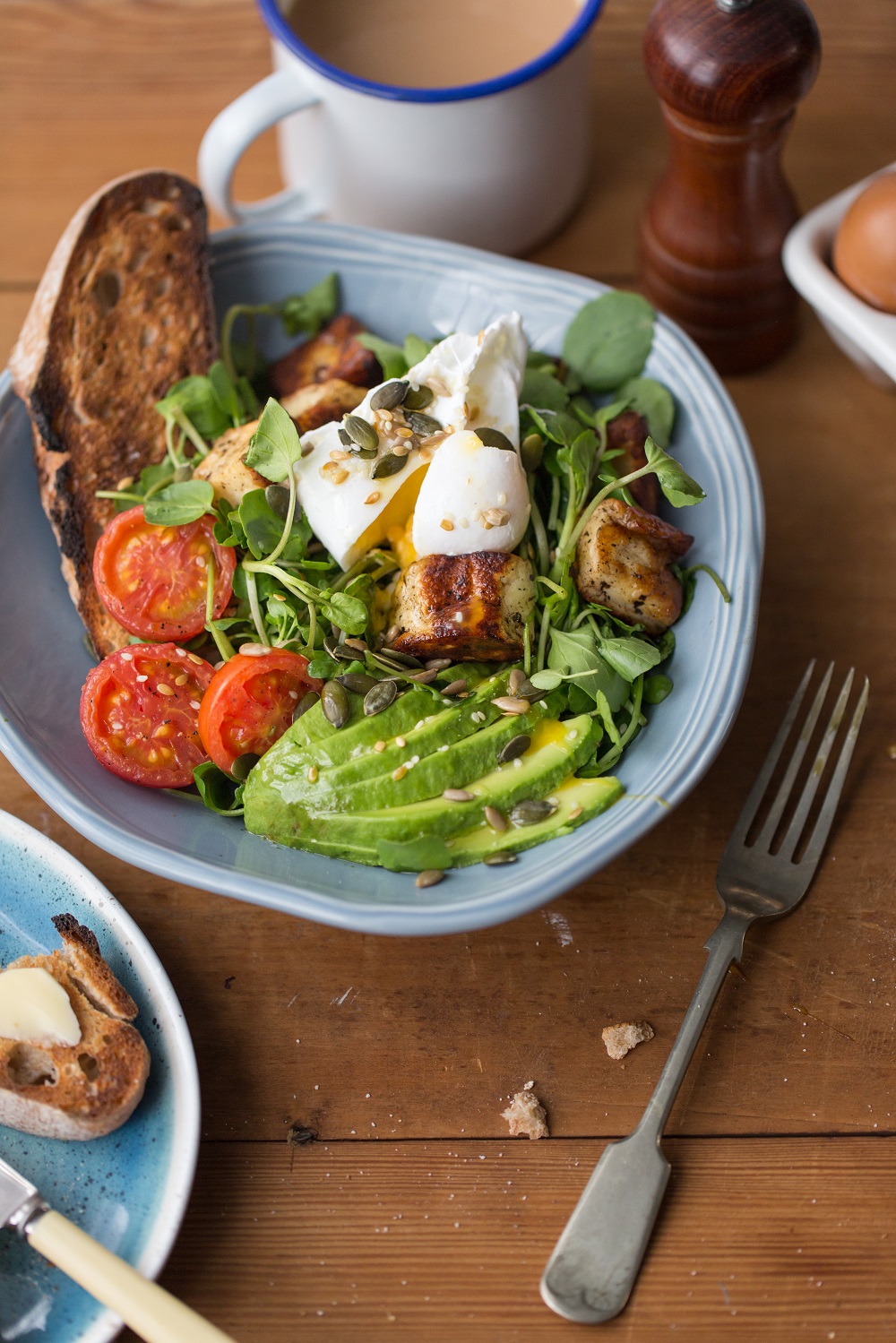 Halloumi And Watercress Brunch Salad (Vegetarian) Halloumi And Watercress Brunch Salad (Vegetarian)
