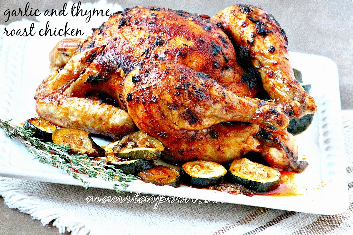 Garlic and Thyme Roasted Chicken with Courgettes (Zucchini)